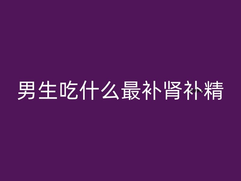 男生吃什么最补肾补精？备孕爸爸必看的备孕手册