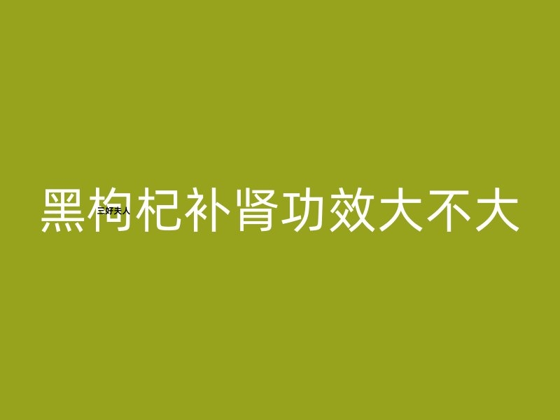 黑枸杞补肾功效大不大？